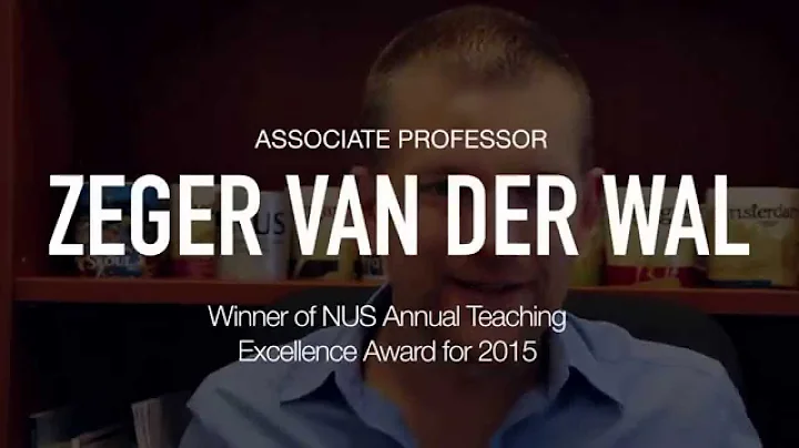 The teaching philosophy of Zeger Van Der Wal, winner of NUS Excellence Teaching Award - DayDayNews