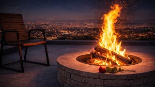 Empty Chair Rooftop Fireplace (Valentine’s Ambience)