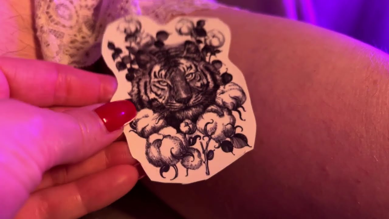 Temporary Tiger Tattoo on a Man’s Upper Arm | Professional Studio Application