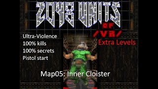 Doom II: 2048 Units of /vr/ (Extra Levels) - Map05: Inner Cloister (Ultra-Violence 100%)
