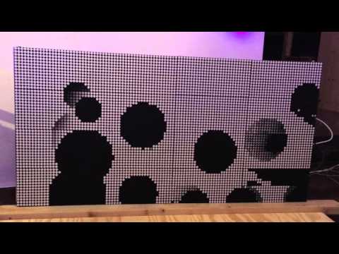 Flipdots with processing balls animation