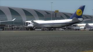 Lufthansa Retro 747 parking at Dubai Airport [FSX]