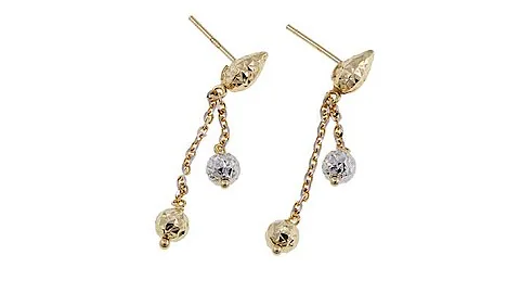Michael Anthony Jewelry 14K 2Tone Bead Drop Earrings