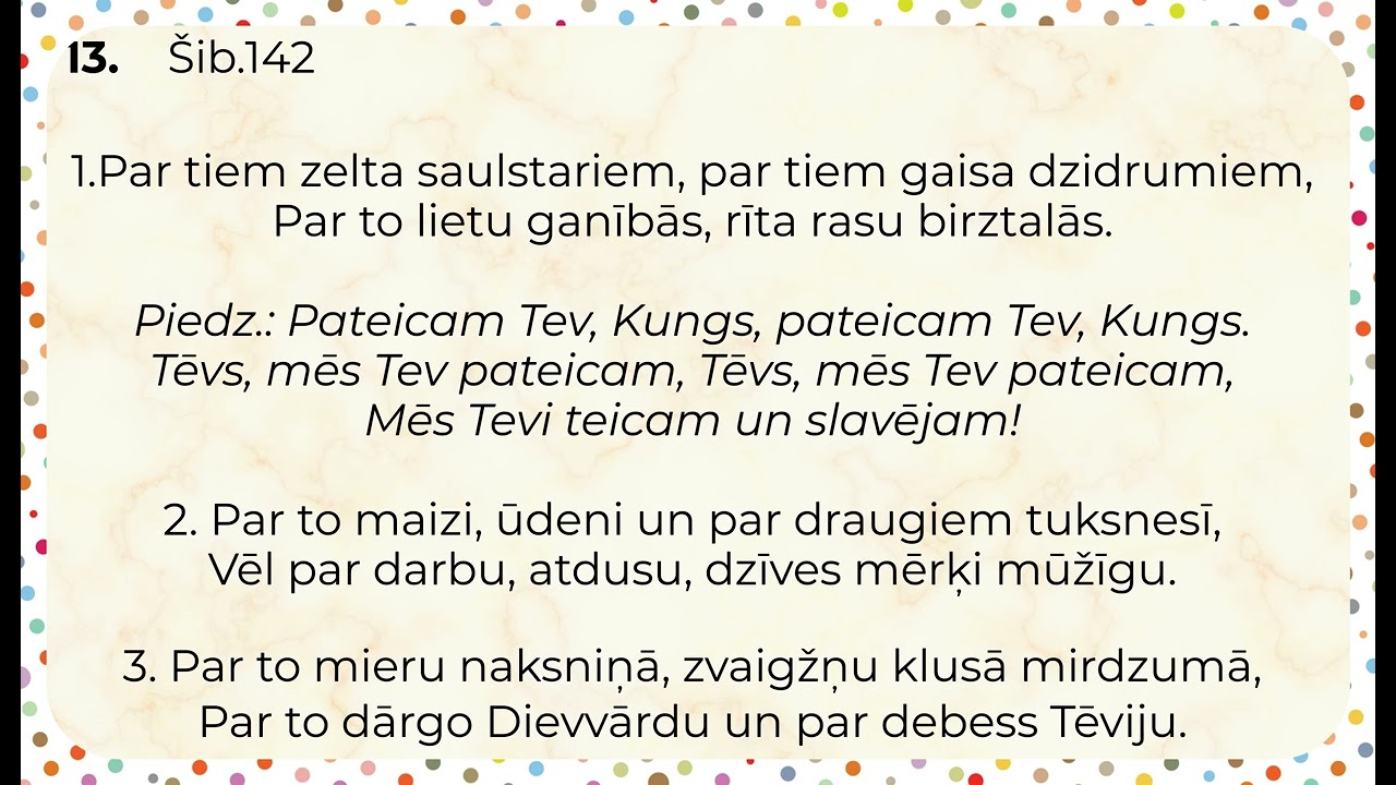 13. Par tiem zelta saulstariem