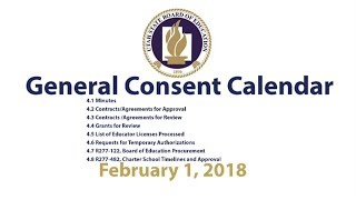 General Consent Calendar