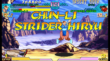 Marvel vs Capcom 1 ( Arcade ) - Strider Hiryu / Chun-li Playthrough ( May 5, 2017 )