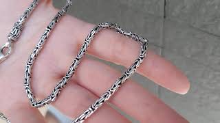 3mm Sterling Silver Byzantine Chain Necklace