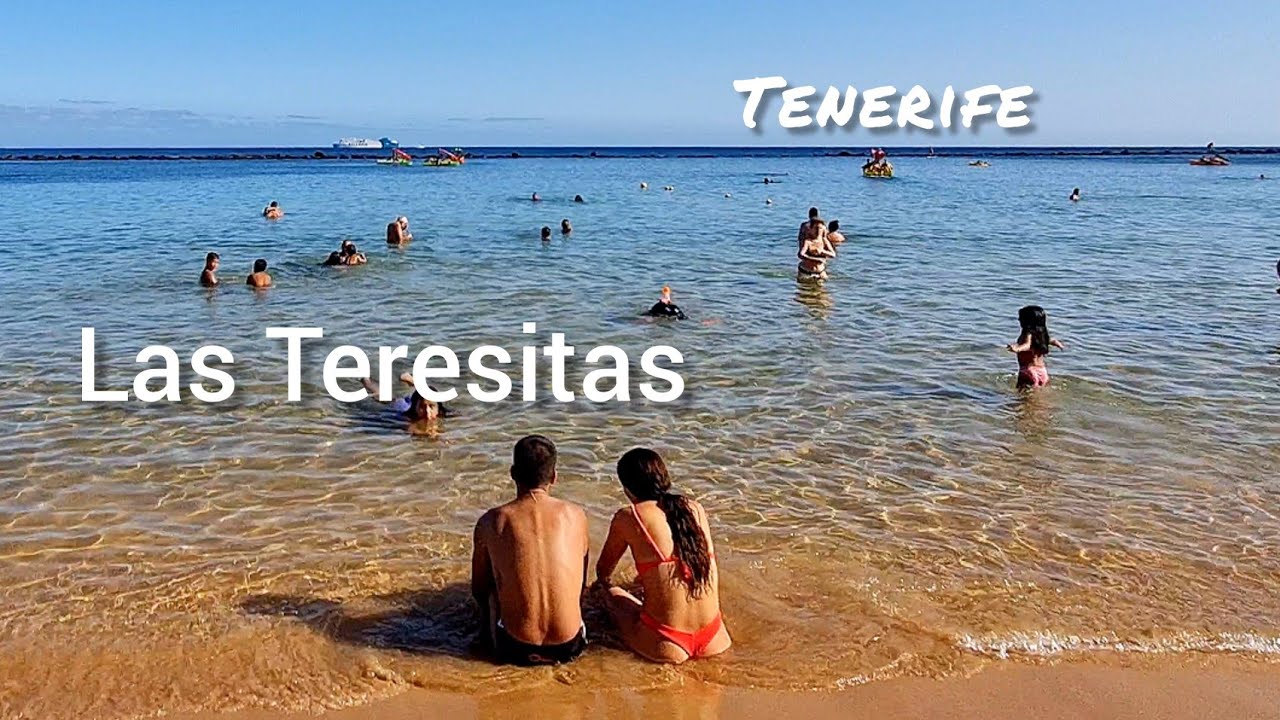 🌍 Tenerife Beach. Las Teresitas #2. Santa Cruz de Tenerife. Spain. 4K
