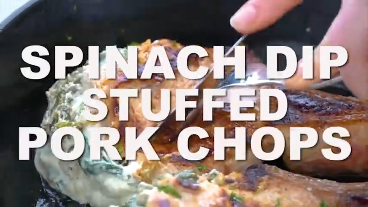 Spinach Dip Stuffed Pork Chops
