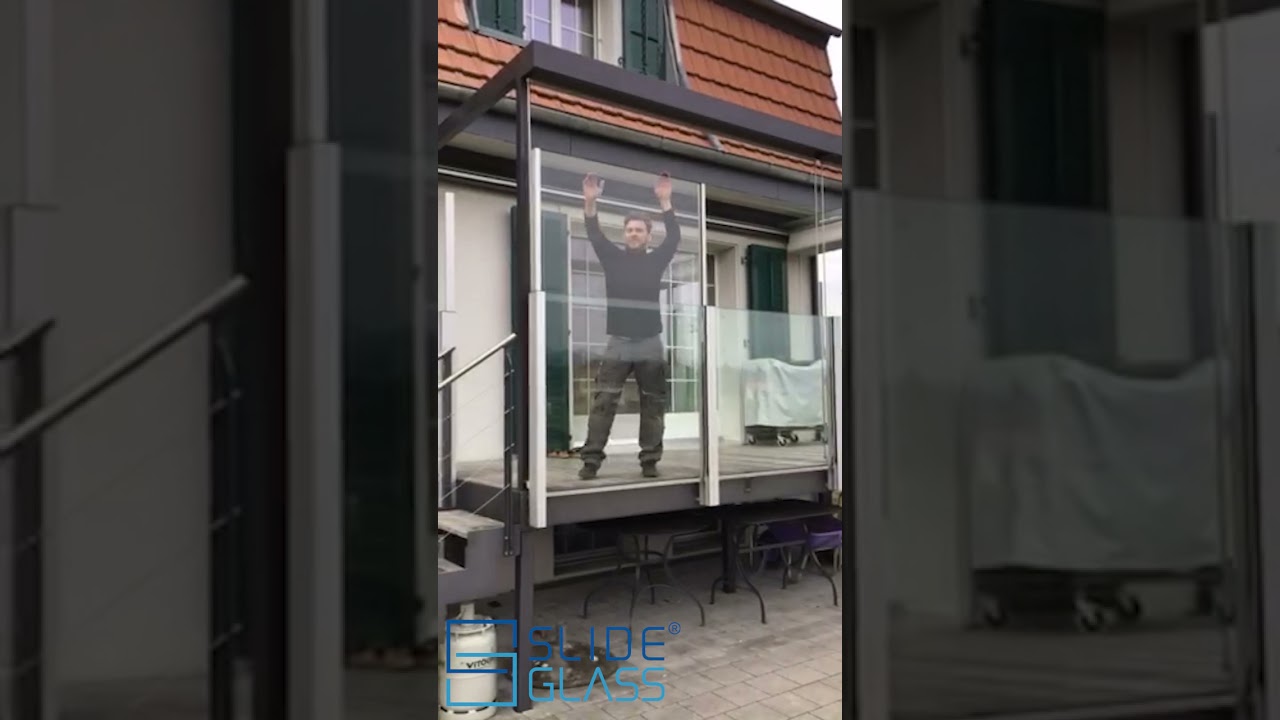 So einfach wird der Windschutz verräumt (SlideGlass)