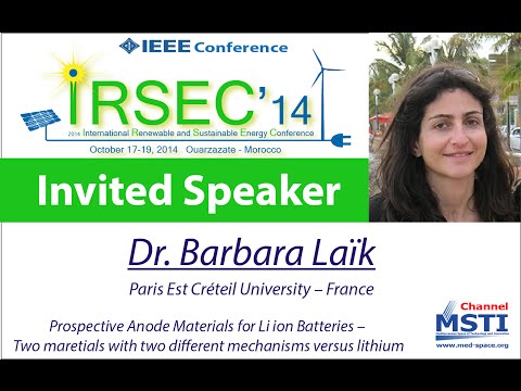 IRSEC'14 - Prospective Anode Materials for Li ion Batteries by Prof. Barbara Laïk - IRSEC 14