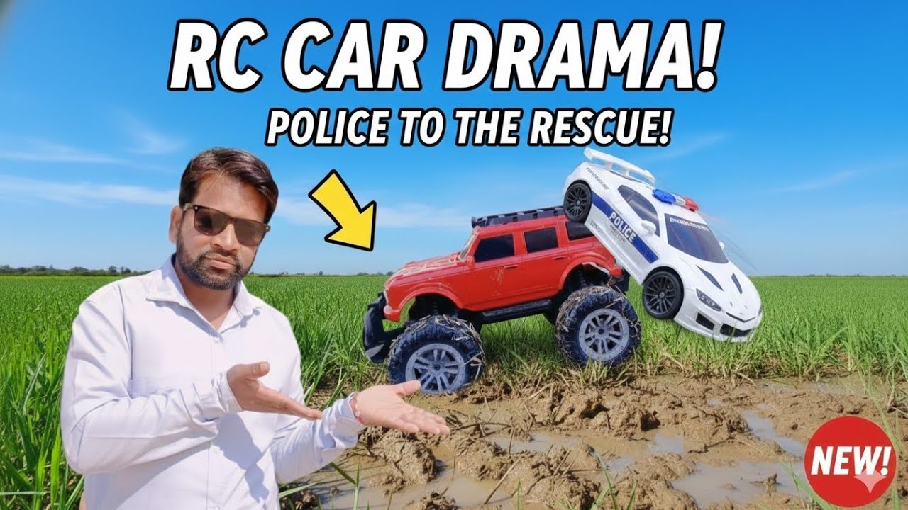 RC Monster Car vs Chhota Hathi Pickup! 💥 Police Stunt Car Rescue! 