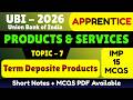 Term Deposite Products MCQS | UBI 2026 Apprentice UBI Products and services PDF | UBI Apprentice PDF