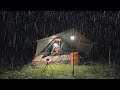 Camping in heavy rain  camping in long super heavy rain  asmr