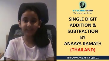 Single Digit addition & subtraction by visualization method by Anaaya Kamath (Thailand)