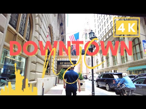 [4K] NYC Walking Tours | Downtown Manhattan Famous Streets and Hotels, St. Regis Hotel, 5th Ave, Etc