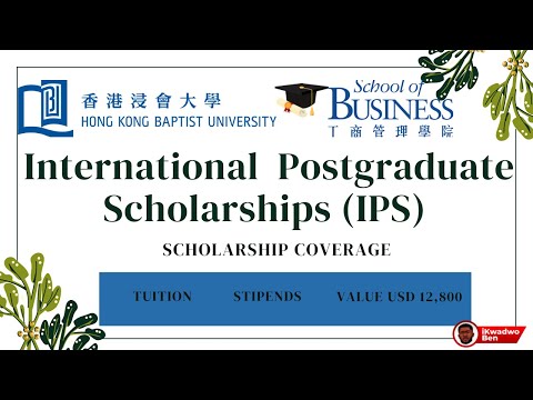 International Postgraduate Scholarships for International Students| Hongkong Baptist University SOB|