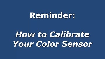 How to Calibrate a LEGO MindStorms EV3 Color Sensor in Reflected Light Intensity mode.