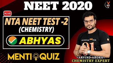 NEET Chemistry MCQ Mock Test Practise #2 Abhyas App | Crash Course NEET 2020 Preparation |Arvind sir