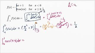 Math Integral Calculus - Definite integral of piecewise function