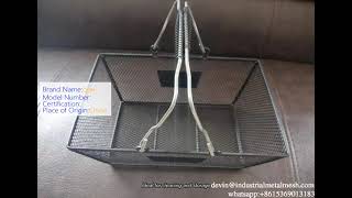 Kitchen 304 Stainless Steel Wire Mesh Storage Basket 300x197x70mm