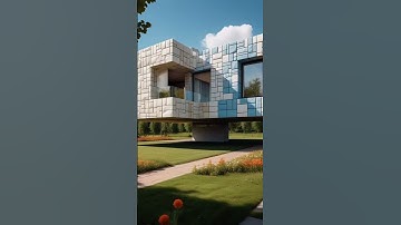 Floating House Design Idea with milk, white and Blue Bricks 99 #architecture #home #shorts