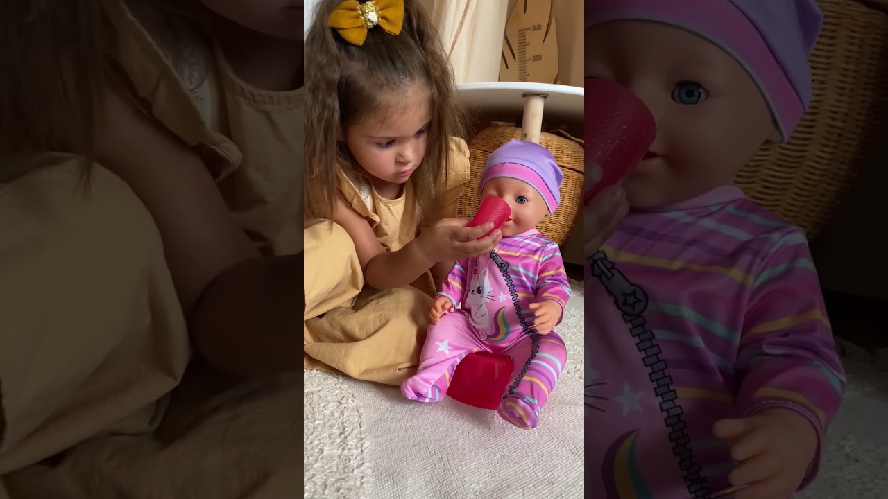 Дерев'яне двоповерхове ліжко для ляльки 8002 Мася рожеве | Lolly Dolly