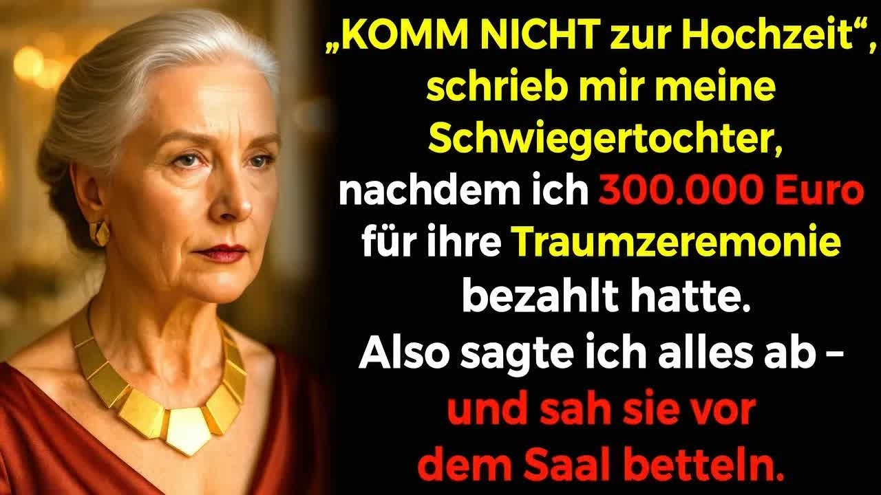 Am Dienstagabend saß ich mit einer Tasse Tee am Küchentisch, als mein Handy vibrierte. „Komm nicht zur Hochzeit.“ Vier Worte meiner Schwiegertochter Katharina. Nachdem ich 300.000 Euro für ihre...