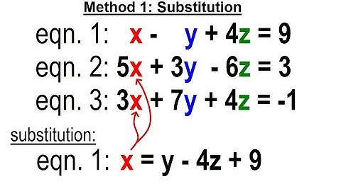 Algebra - Ch. 35: Systems of of Linear Eq. in 3 Variables (5 of 25) Method 1: Substitution