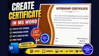 MS Word How to Design a Certificate step by step explanation in Telugu | Tech Talks With Raju
