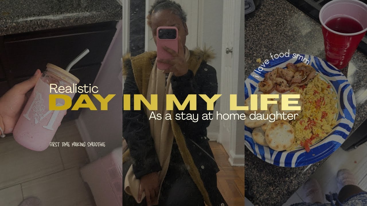 realistic day in my life as stay at home daughter (chores+ piercing myself + making smoothie + more)