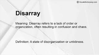 Disarray Meaning Profile