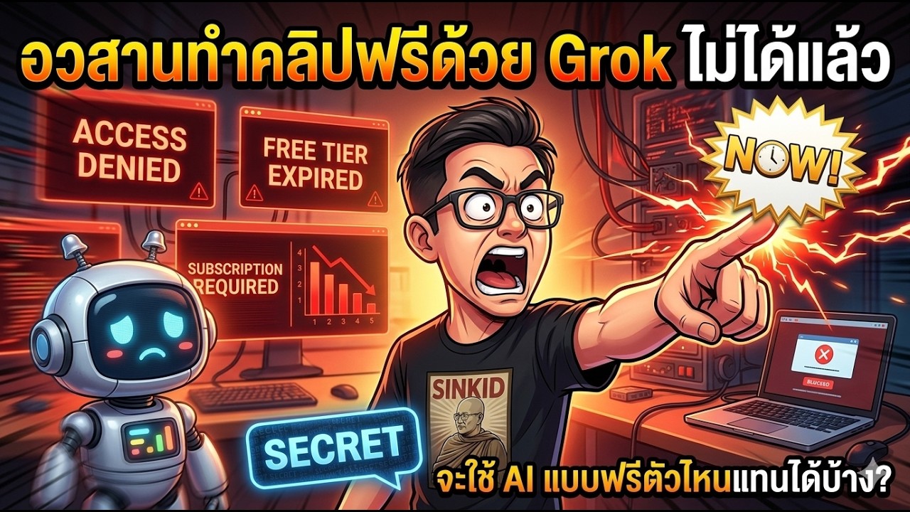 อวสานทำคลิปฟรีด้วย Grok ไม่ได้ แล้วจะใช้ AI แบบฟรีตัวไหนแทนได้บ้าง?