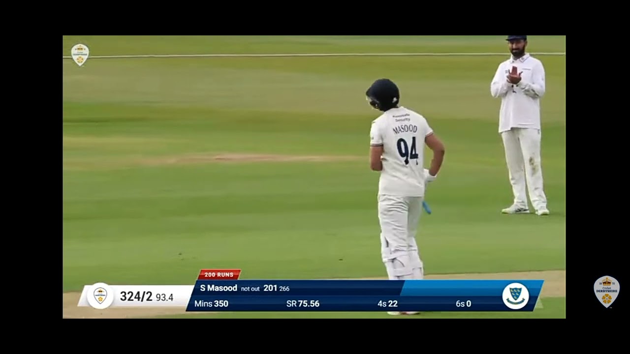 Shan Masood Double Century for Derbyshire in County Championship