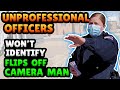 Cop Flips Off Bystander and Runs Away