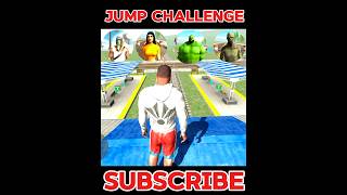 Franklin vs girl vs Hulk vs zombie !! jump challenge 🤯 Indian bike driving 3D #trending #shorts