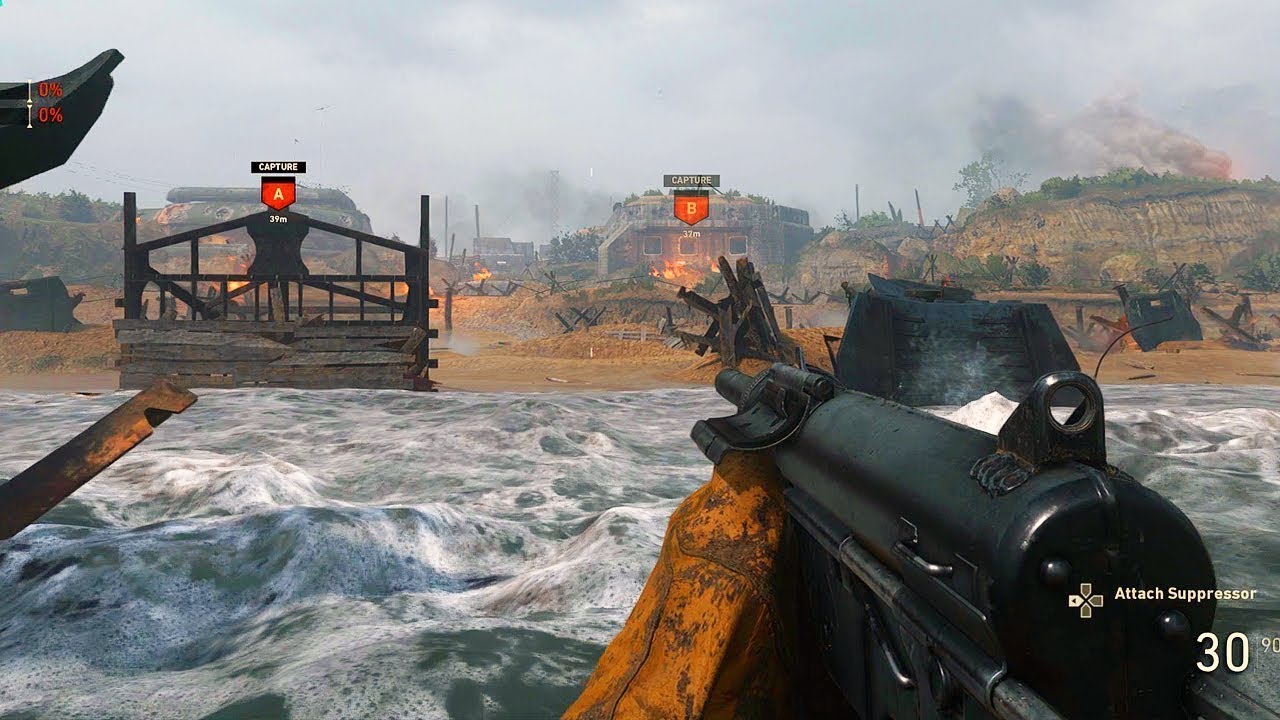 Call Of Duty WW2 D-Day Mission.First Mission.COD WWII best shooter.The game - story single player.