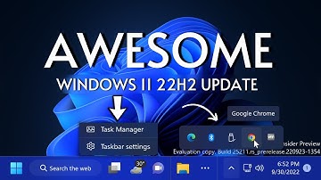 Windows 11 22H2 Update (Build 25211) — Task Manager & Widgets Settings, New Outlook, System Tray