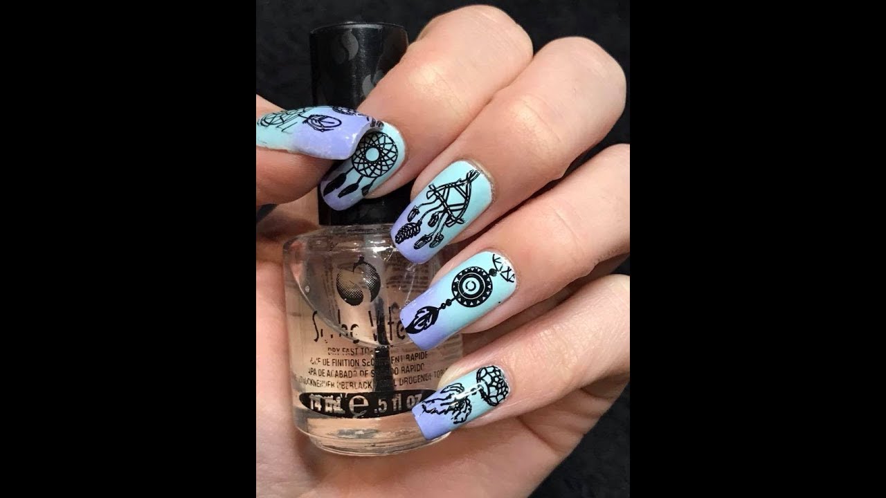 Round Dreamcatcher Nail Art Tutorial - wide 3