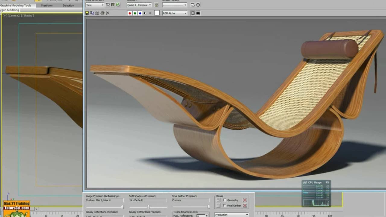 3dsmax Advanced Modeling Chaise Longue Promo - YouTube