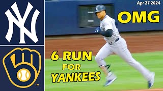 New York Yankees vs. Milwaukee Brewers Highlights , Apr 27 2024 | MLB Season 2024