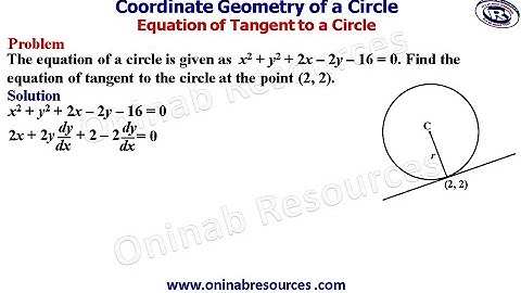 Coordinate Geometry of a Circle- Part 4: Tangent to a circle  (Calculus Method)