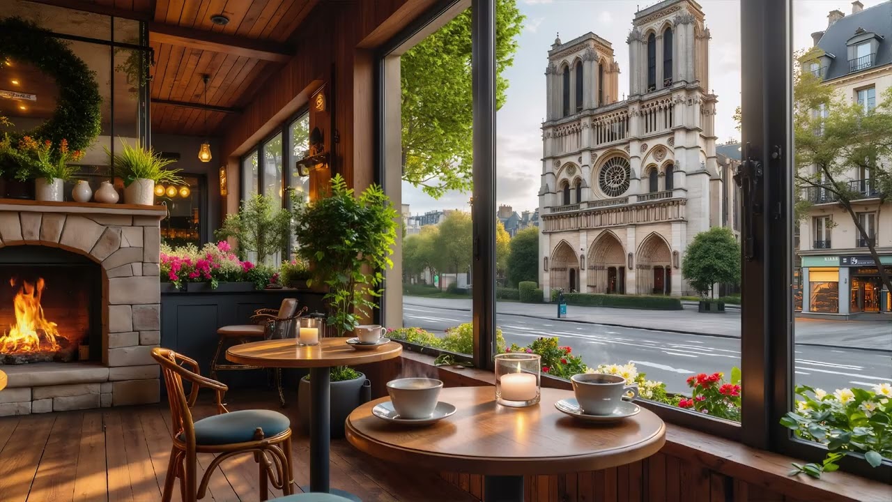 Café Street in Paris ☕ Soothing Jazz Music & Springtime Jazz for Calm Urban Moments to Calm, Unwind