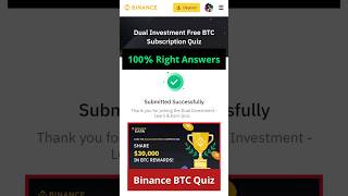 Binance Earn Dual Investment FREE ETH Subscription Survey QUIZ