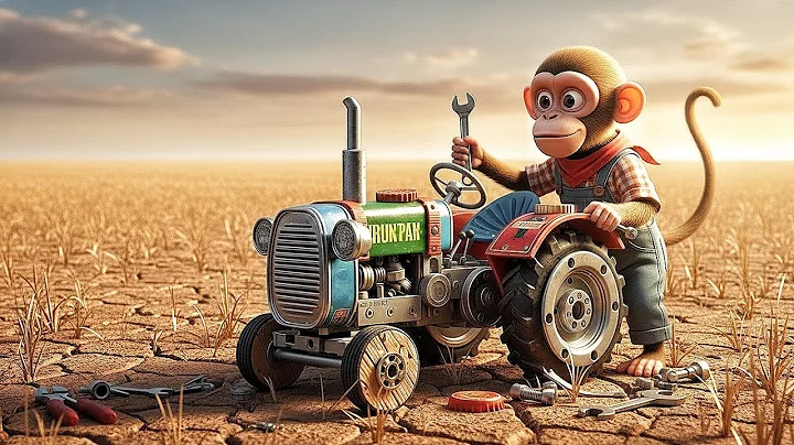 🐒 Baby Monkey Builds Giant Tractor! 🚜 Tiny Wooden Tractor Turns HUGE! 😲💪