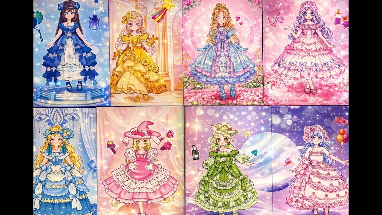 CUTE GIRL STICKERS 🧚💜: Princess dress up