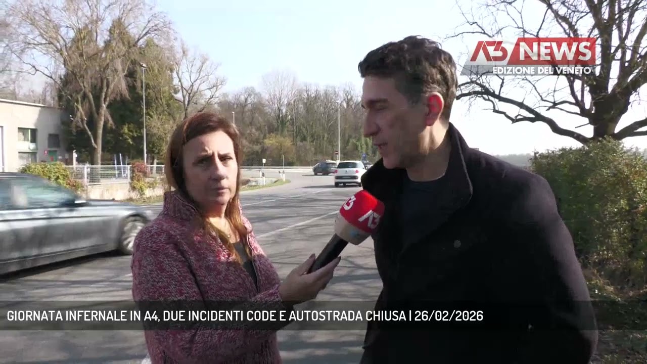 GIORNATA INFERNALE IN A4, DUE INCIDENTI CODE E AUTOSTRADA CHIUSA | 26/02/2026