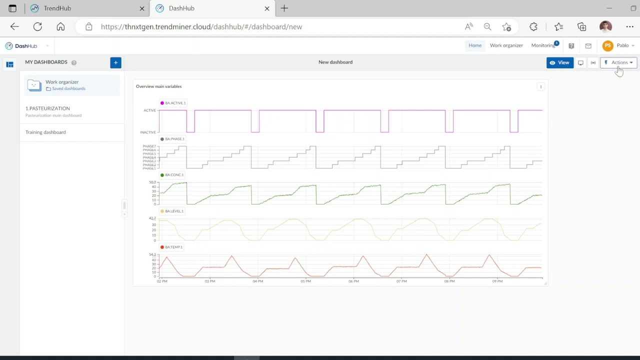 Creating a TrendMiner Dashboard with Trends and Current Values