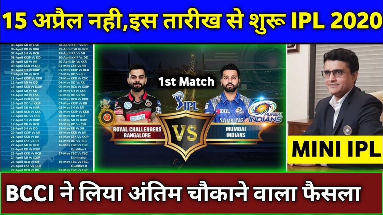 IPL 2020 - Big Update on Starting Date of IPL 2020 | IPL 2020 Final Starting Date