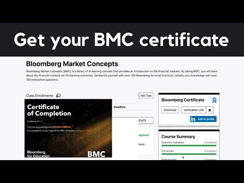 How to download the Bloomberg Markets Concepts (BMC) Certificate & share it on LinkedIn
